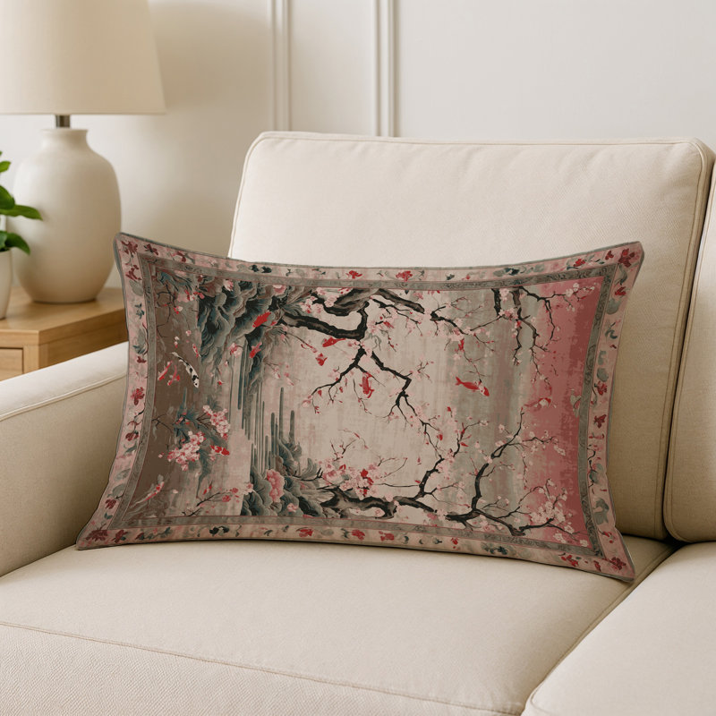 Coussin décoratif intérieur et extérieur Modern, Rectangle H 20 po x l 14 po, Gris floral 114