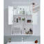 Armoire murale de salle de bain avec capteur de mouvement à DEL, armoire à pharmacie en bois, armoire de rangement au-dessus de la toilette avec charnières tampons et tablette réglable - blanc moderne