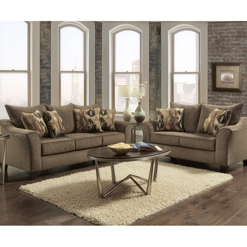 Ensemble de salon, canapé et causeuse Camero, Brown, Sofa;Loveseat