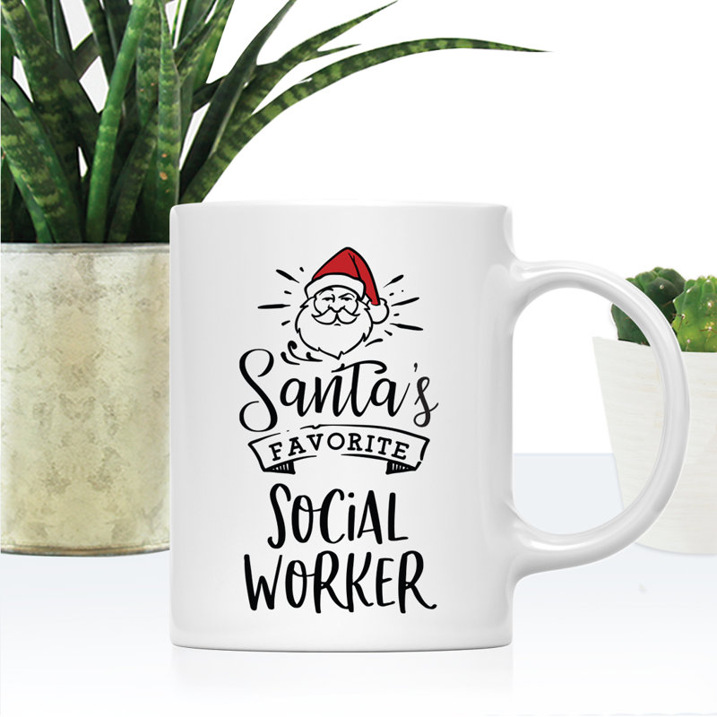 Grande tasse à café Tuileries, « Santa's Favorite Social Worker »
