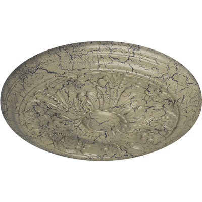 Endurathane Vienna Ceiling Medallion, 16 7/8"OD x 5/8"P (Fits Canopies up to 3 1/4"), Hand-Painted Castle Stone Crackle Finish