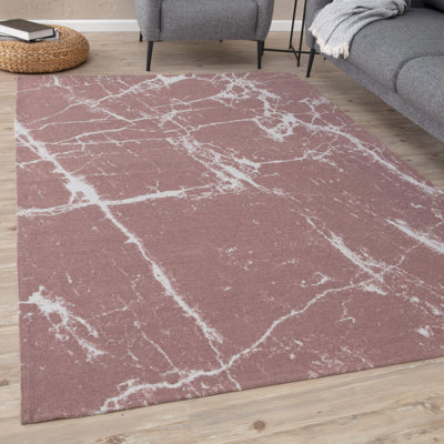 Carina Washable Rugs Abstract Design in Pink