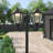 2-Heads Outdoor Solar Lamp Post Lights with Dusk to Dawn Sensor