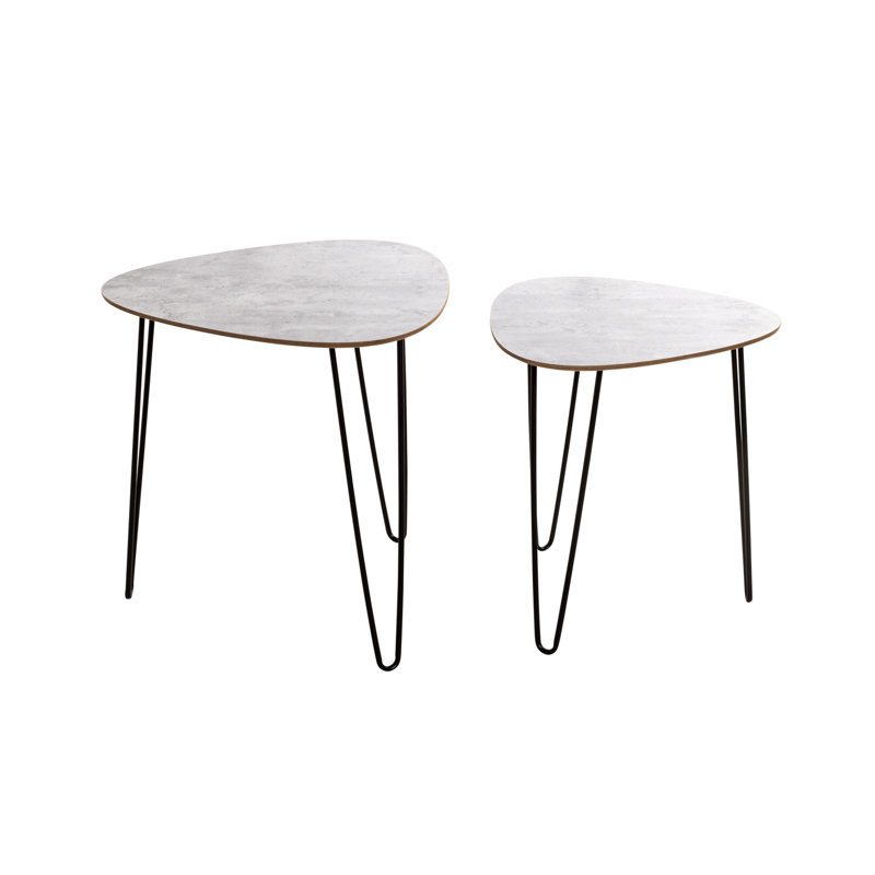 Hueramo 2 Piece Side Table Set, Concrete Optic