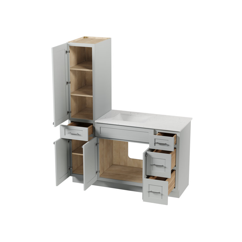 Ensemble de meuble-lavabo simple 57 po Disar, Gris
