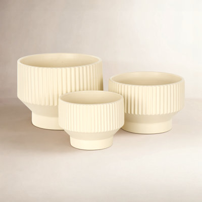 Destina 3-Piece Ceramic Pot Planter Set