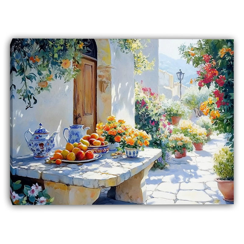Art mural sur toile Courtyard, H 24 po x l 36 po