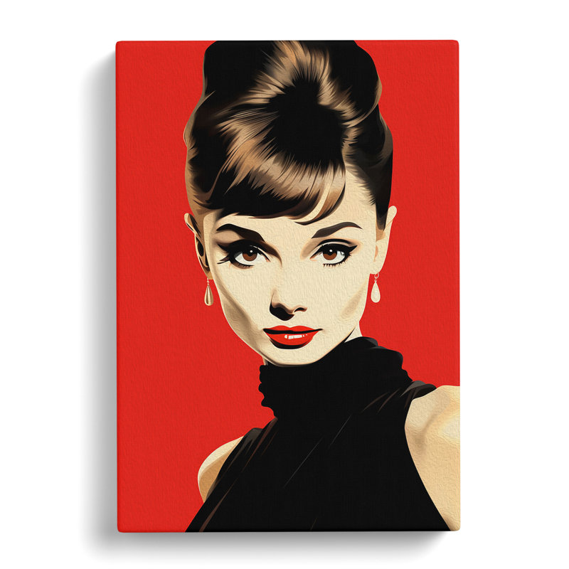 Audrey Hepburn Minimalism - Wrapped Canvas, 76cm H x 50cm W x 3cm D