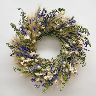 30" Handcrafted Larkspur Wreath
