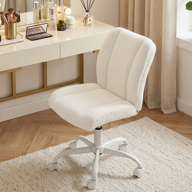 Chaise de bureau de meuble-lavabo avec dossier, Blanc