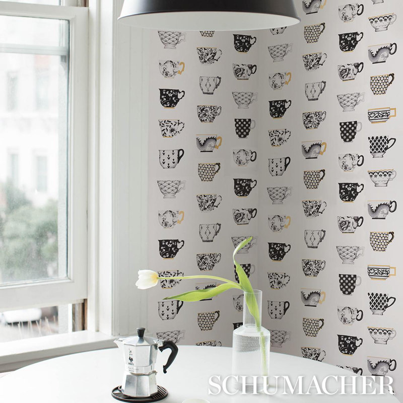 Onie's Teacups Wallpaper, Ink