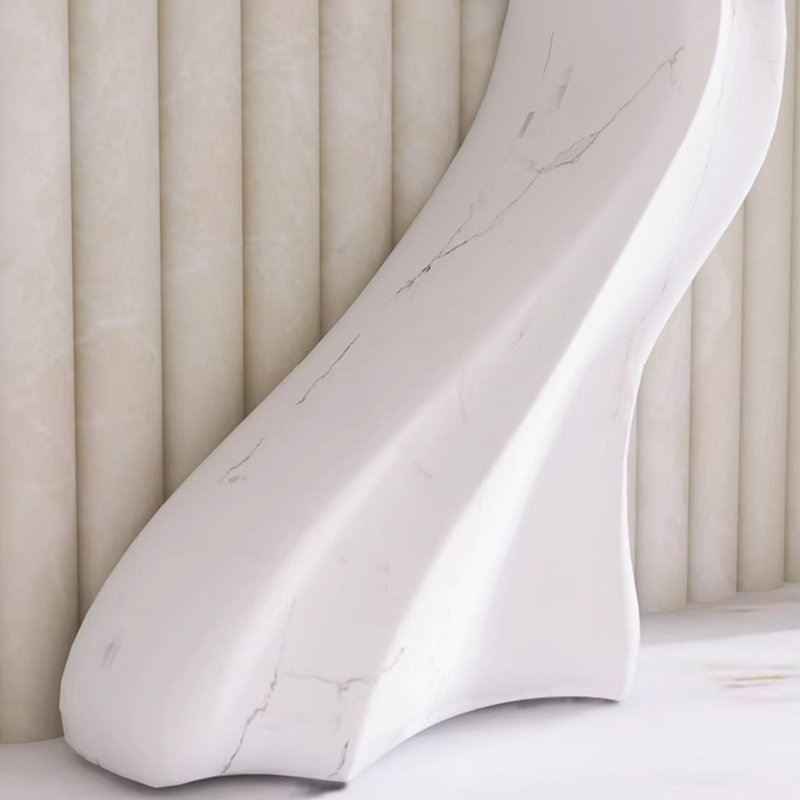 Console moderne en pierre frittée simple., Blanc