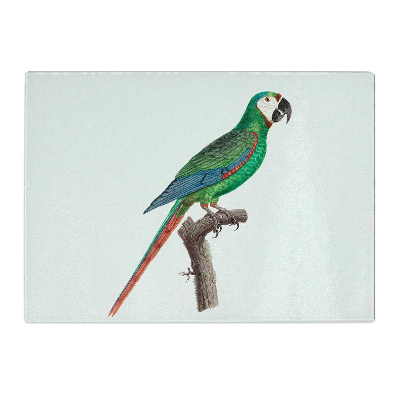 Tempered Glass a Macaw Parrot Chopping Board, 28.5 cm W x 20 cm L