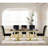 Rayni Rectangular Faux Marble Top with Stainless Steel Base Dining Table-973394804-973394805