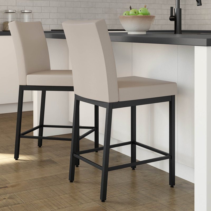 Driggers Counter & Bar Stool, Counter Stool (26" Seat Height), Cream, Black