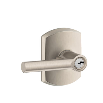 Broadway Lever with Greenwich Trim Keyed Entry Lock