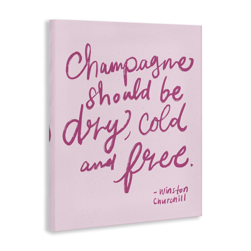  Art mural sur toile Dry Dry Free Champagne par Kristina Hultkrantz, H 20 po x l 16 po