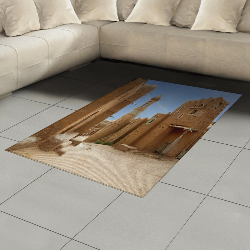 Tapis décoratif à poils longs en polyester à haute densité Desert, Rectangle— 4 pi x 5 pi 8 po