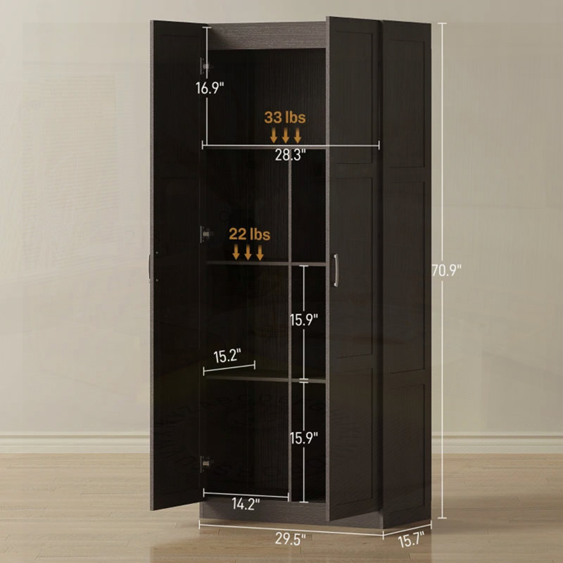 Armoire de maison, armoire de garde-manger, armoire de salle de bain, Dark Brown