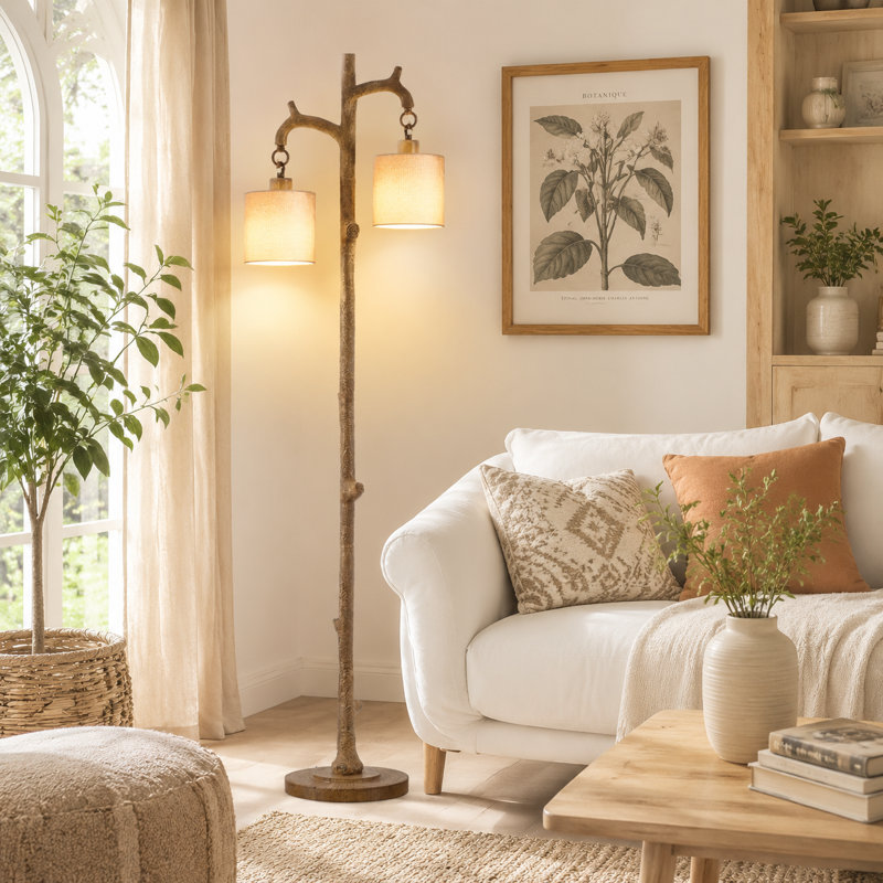 Lampe sur pied Creative Natural Natural Wood