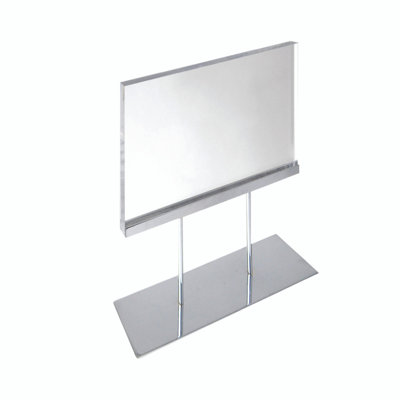 The Elite Series: grand porte-affiche en acrylique sur support chromé pour comptoir de format graphique