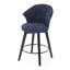 Tabouret de bar pivotant à hauteur de comptoir bleu de 25 po avec 2 pieds en bois massif, revêtement en chenille pour îlot de cuisine, pub à domicile, thème de salle à manger (2), revêtement, construction-1246106980