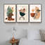 Feuille et forme géométrique - reproduction de cadre photo sur toile 3 pièces-1330870112-1330870127