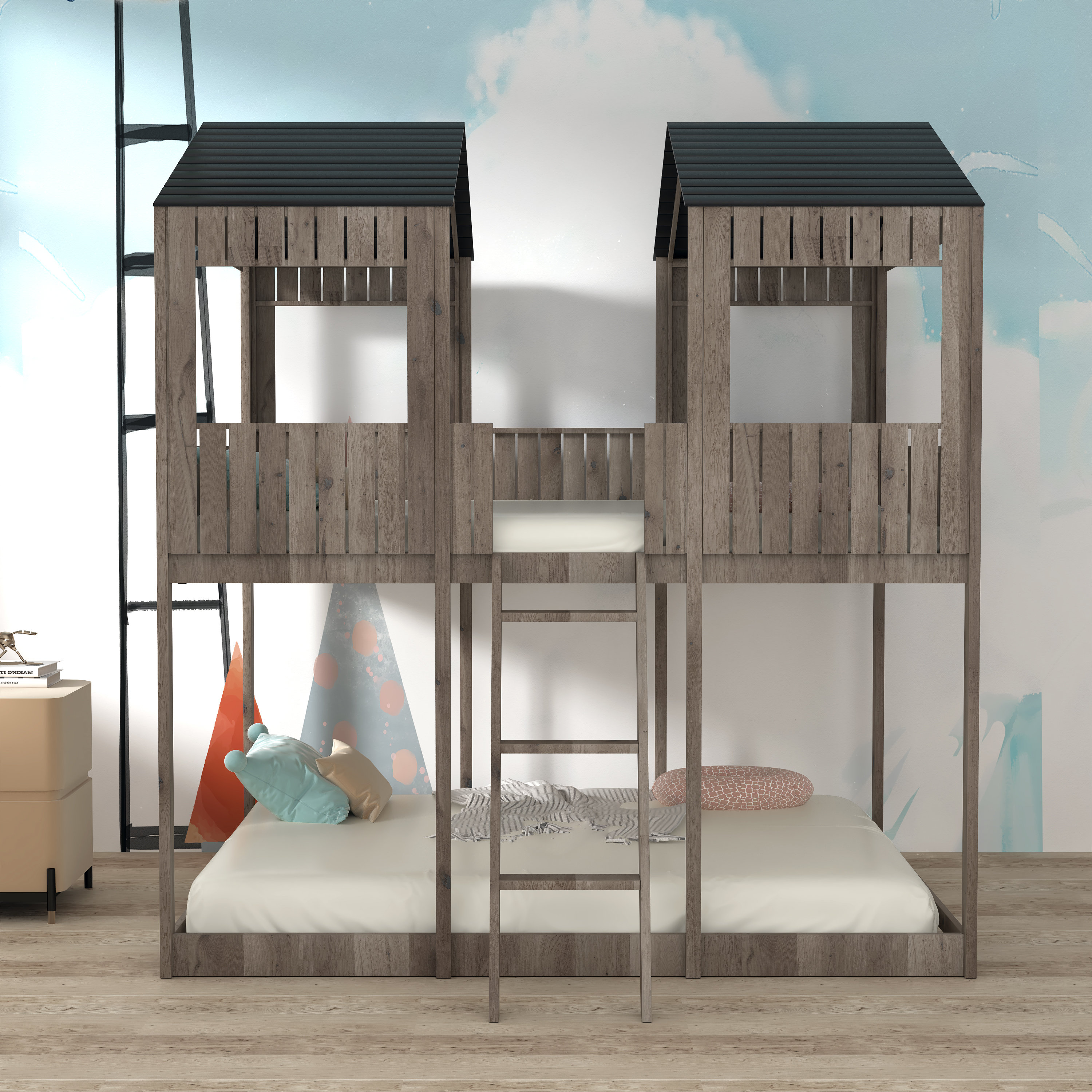 Harper Orchard Pennsport Full over Full Low Loft Bunk Bed by Harper Orchard Wayfair