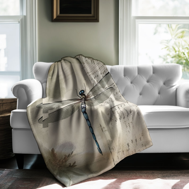 Couverture libellule Serenade, L 80 po x l 60 po