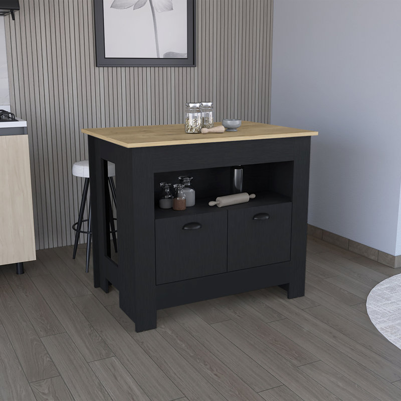 Armoire et étagère pour îlot de cuisine 2 portes Arlet