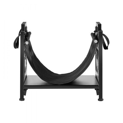 Indoor Firewood Rack, 1.5 ft Curved Log Holder with Canvas Carrier, 40lb Weight Capacity Wood Storage Stand, Powder-Coated Steel Firewood Holder, Heavy Duty Wood Pile Stacker Rack for Fireplace