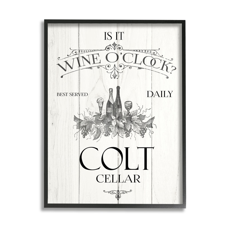 "Family Wine O'Clock", impression sur toile par Daphne Polselli, Oui, Giclée encadrée noir minuit, H 20 po x l 16 po