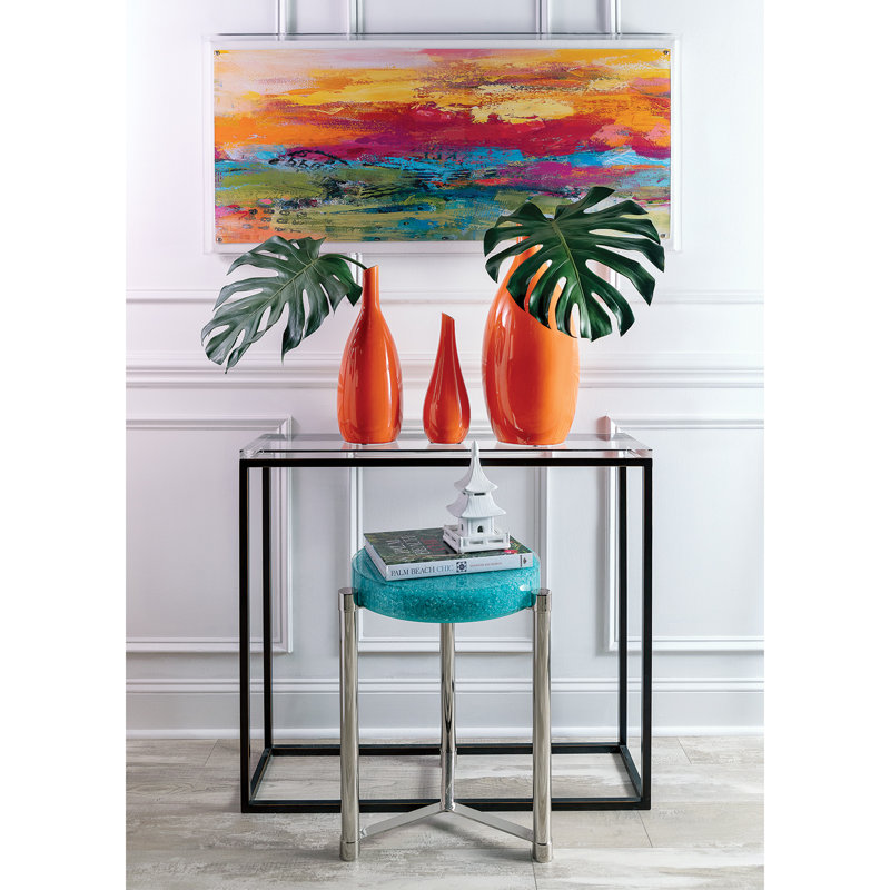 Trio Handmade Table Vase, Orange