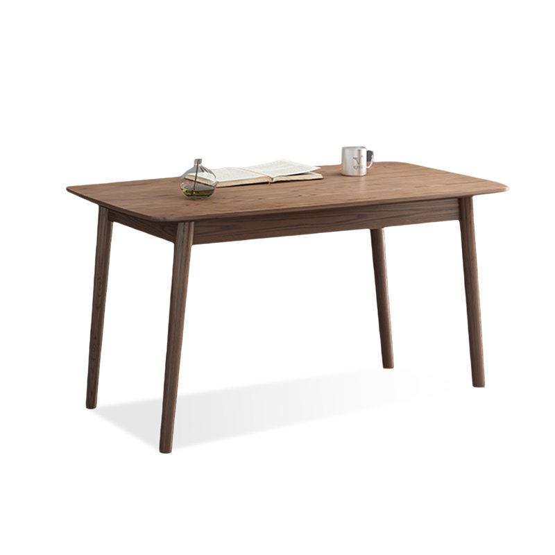 Modern Nut-Brown Rectangular Solid Wood Dining Table, 29.92"H x 53.15"L x 31.5"W
