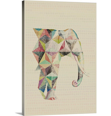 «éléphant géométrique» par circle art group peinture impression sur toile