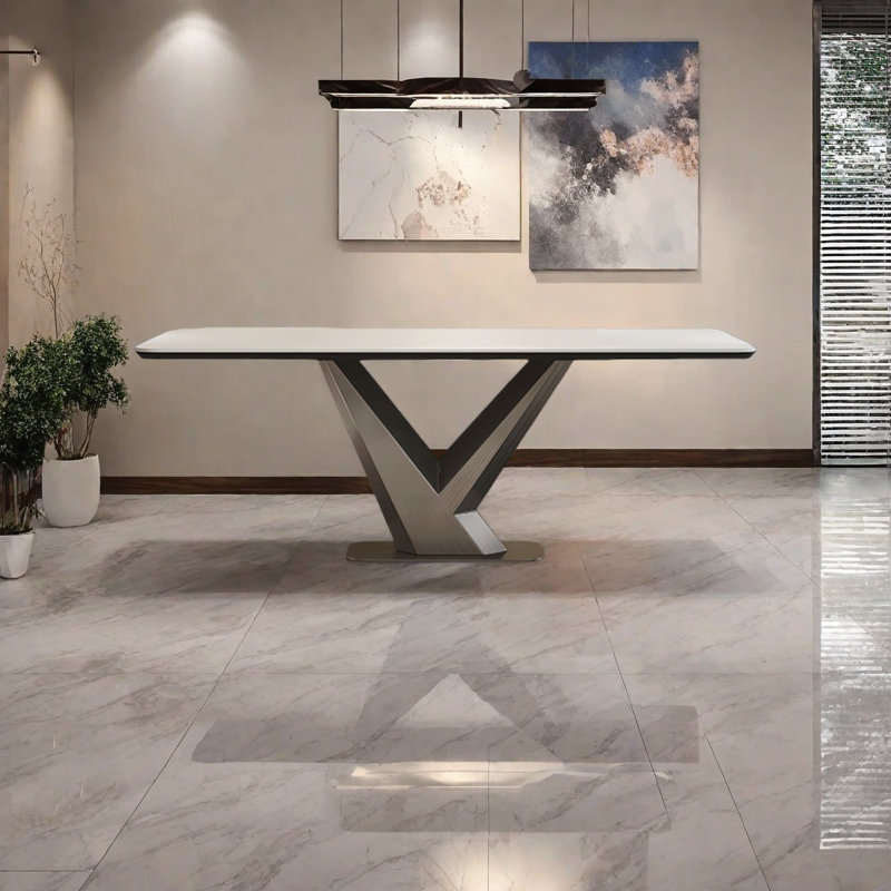Table de salle à manger Thick Stone, H 29,5 po x L 70,8 po x l 35,4 po