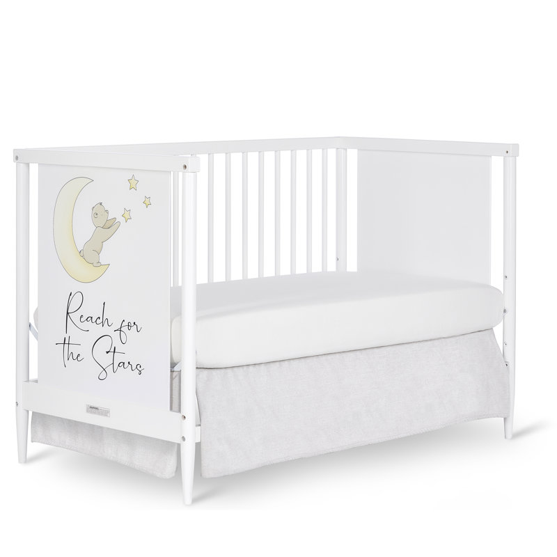 White Pine Moon Bear Convertible Crib with Changing Table