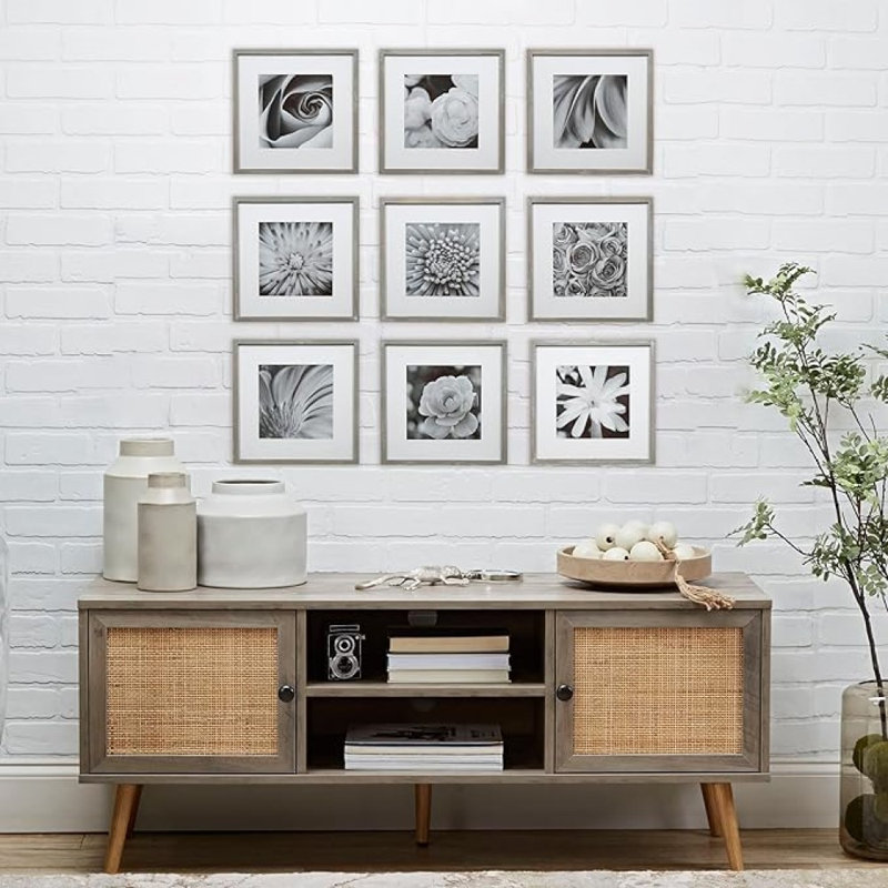 Cadre photo avec passe-partout mural 12 po x 12 po Gallery Perfect - (ensemble de 9)