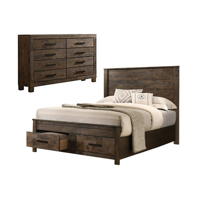 Ensemble de chambre à coucher 2 pièces avec commode Genovera