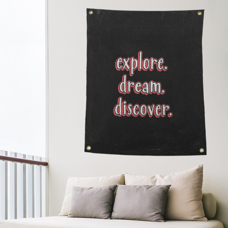 Tapisserie tableau noir en polyester discover rêve, H 80 po x l 59 po, Rouge