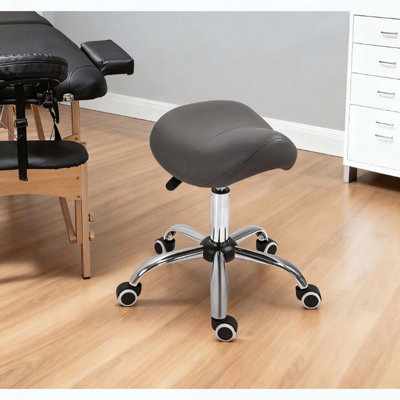 Ergonomic Rolling Saddle Stool with Height Adjustment