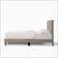 Grey Upholstered Queen Platform Bed Frame
