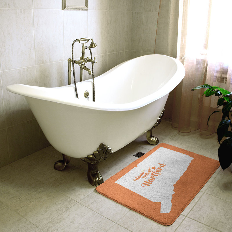 Tapis de salle de bain fairbanks alaska, l 17 po x L 21 po, Orange, Home sweet Hartford