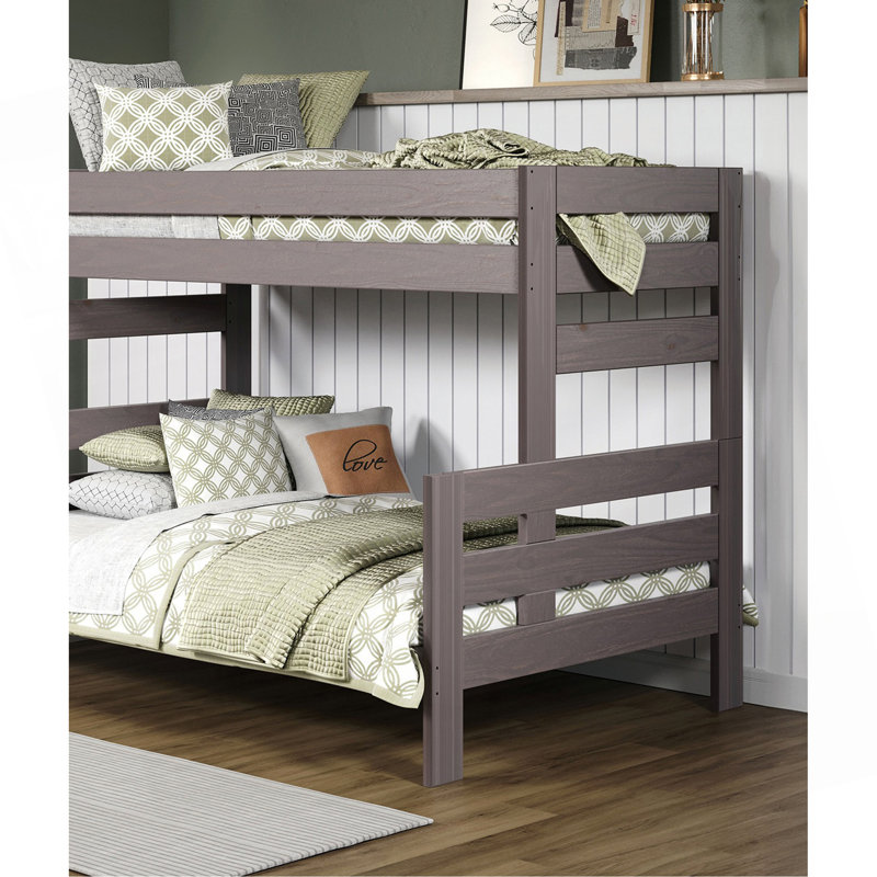 Planches de lit superposé rustique en bois, gris