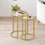 Nest of Gold Glass Round Side Tables, End Table Set, Glass Nesting Tables , Living Room Furniture