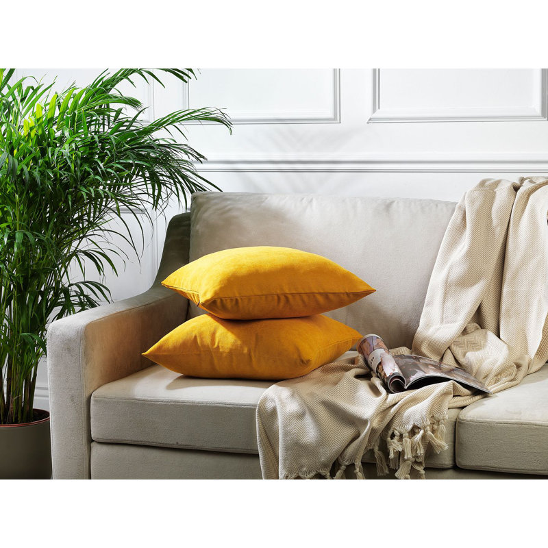 Indoor / Outdoor Square Scatter Cushion Cover, 40 x 40cm, Mustard Yellow