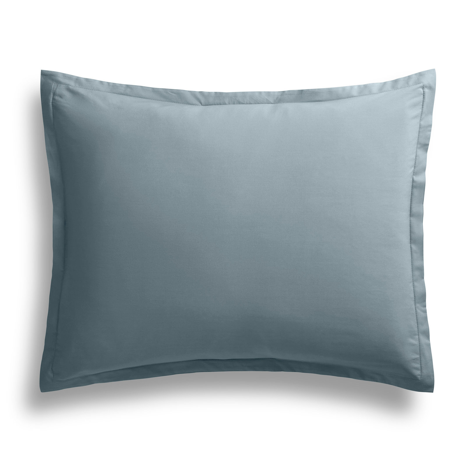 Egyptian Cotton Percale Duvet Cover Set, Gray Blue, King Duvet Cover + 2 King Shams