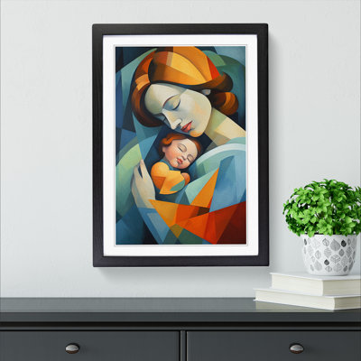 XYZ-FRM-V1223-4562 Mother And Baby Cubism No.2 - Single Picture Frame Print on Wood