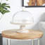 Mango wood cake stand with glass dome
