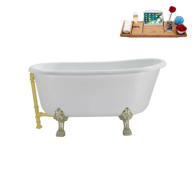 57.5'' x 29.5'' Freestanding Soaking Acrylic Bathtub